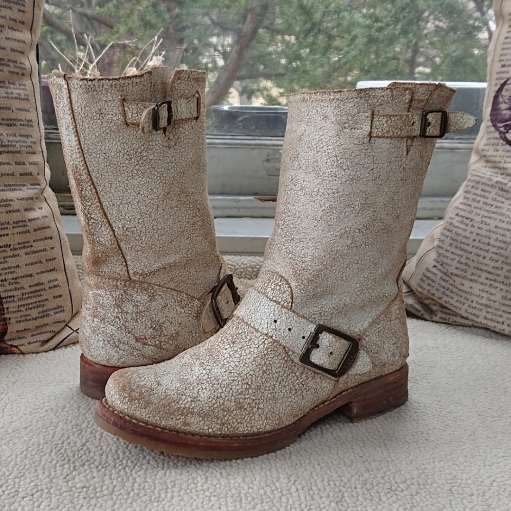Frye "Veronica Short" Leather Moto Boot